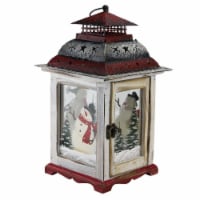 Northlight 32618589 14.5 in. Snowman & X-Mas Pillar Candle Lantern
