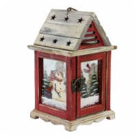 Northlight 32618593 11 in. Snowman & X-Mas Pillar Candle Lantern