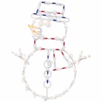 Northlight 18  Red and Blue Lighted Snowman Christmas Window Silhouette Decoration