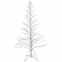 Northlight 6' White Lighted Christmas Cascade Twig Tree Outdoor Decoration - Clear Lights