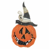 9.75" Orange and Green Animated Double-Sided Pumpkin Halloween Decor 