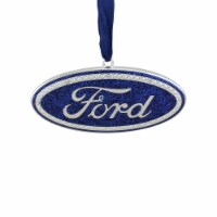 Northlight 4 Officially Licensed Blue Ford Logo Silver Plated Christmas Tree Ornament