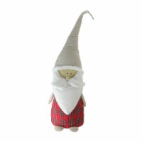 Northlight 19  Red and White Plaid Blushing Santa Gnome Tabletop Decor