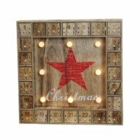 Northlight 14  Pre-Lit Brown and Red LED Advent Calendar Christmas Wall Decor