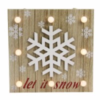 Northlight 10.25 Pre-Lit Red and White 'Let It Snow' Snowflake Wall Decor