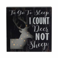 Northlight 32636860 8 x 8 in. LED Lighted Fiber Optic Deer To Go to Sleep I Count Deer Not Sh