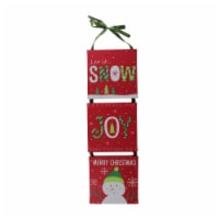 Northlight 32636863 15.5 in. LED Fiber Optic 3-Panel Red Snowman Christmas Wall Art Decoratio