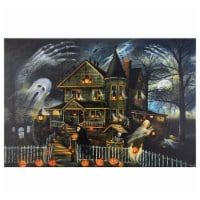 Northlight LED Lighted Creepy Haunted House Halloween Canvas Wall Art 23.5 x 16