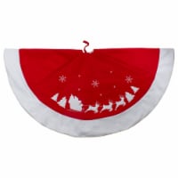 Northlight 48 Red Sleigh and Reindeer Embroidered Christmas Tree Skirt