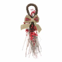 Northlight 24  Twig and Red Berries Artificial Christmas Teardrop Swag - Unlit