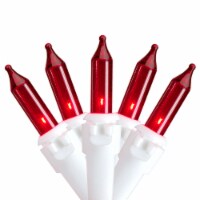 Northlight 50-Count Red Mini String Christmas Light Set, 10ft White Wire