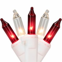 Northlight 100-Count Red and Clear Mini Christmas Light Set, 20.25ft White Wire
