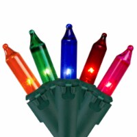 Northlight Set of 300 Multi-Color Mini Christmas Light Set, 61 ft Green Wire