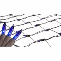 Northlight 2' x 8' Blue Mini Net Style Tree Trunk Wrap Christmas Lights, Brown Wire Perspective: Main