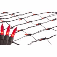 Northlight 2' x 8' Red Mini Tree Trunk Wrap Christmas Net Lights - Brown Wire