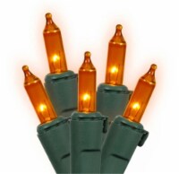 Northlight 4' x 6' Orange Mini Incandescent Net Style Christmas Lights - Green Wire