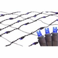 Northlight 2' x 8' Blue LED Tree Trunk Wrap Christmas Net Lights - Brown Wire Perspective: Main