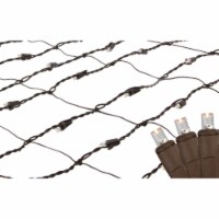 Northlight 2' x 8' Clear LED Mini Net Style Tree Trunk Wrap Christmas Lights, Brown Wire