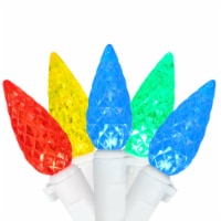 Northlight 70ct Multi-Color Faceted LED C6 Christmas Light Set - 24.25ft White Wire