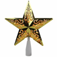 Northlight 8.5  Lighted Gold and White Star Cut-Out Design Christmas Tree Topper - Clear