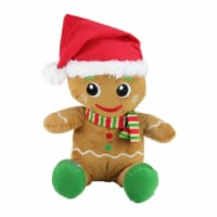 Northlight 11 Brown and Red Plush Sitting Gingerbread Man Christmas Figurine
