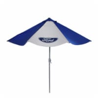 Northlight 32637141 9 ft. Blue & White Ford Outdoor Umbrella with Hand Crank & Tilt