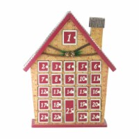 Northlight 15 Red and Beige House with Advent Calendar Tabletop Christmas Decoration