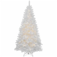 Northlight 7.5' Pre-Lit Iridescent White Alaskan Pine Artificial Christmas Tree - Clear