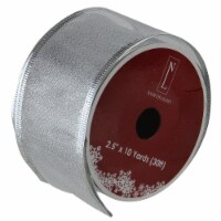 Northlight Textured Silver Christmas Wired Craft Ribbon 2.5  x 10 Yards