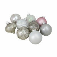 Northlight 9ct Silver 3-Finish Shatterproof Christmas Ball and Onion Ornaments 3.75 (95mm)