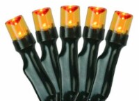Northlight 20 Battery Operated Orange LED Wide Angle Christmas Lights - 9.5 ft Green Wire