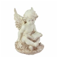 Northlight 32036017 12 in. Heavenly Gardens Distressed Sitting Cherub Angel Statue with Book-