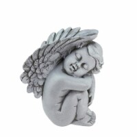 7 inch Heavenly Gardens Gray Left Facing Sleeping Cherub Angel Outdoor Patio Garden Statue