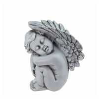 7 inch Heavenly Gardens Gray Left Facing Sleeping Cherub Angel Outdoor Patio Garden Statue