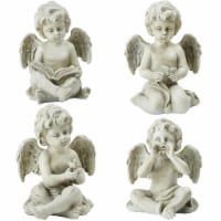 Northlight 32589204 6.5 in. Decorative Sitting Cherub Angel Outdoor Garden Statues - Set of 4