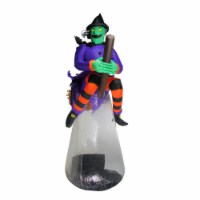 Northlight 11' Pre-Lit Purple and Black LED Inflatable Flying Witch Halloween Outdoor Decor
