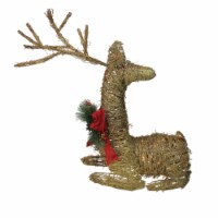 Northlight 30  Pre-Lit Gold Reindeer with Bow Outdoor Christmas Decor