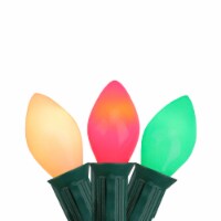 Northlight Set of 25 Opaque Red, White and Green C7 Christmas Light Set, 24ft Green Wire