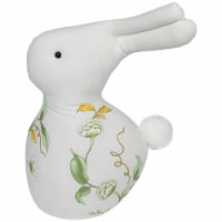 Northlight 14  Plush White, Soft Green, and Yellow Floral Rabbit Spring Easter Decoration