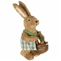 Northlight 10.5 Sisal Easter Bunny Rabbit Spring Figure with Carrot Basket