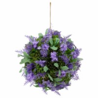 Northlight 7 Purple and Green Floral Inspired Hanging Foliage Ball