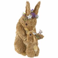 Northlight 12 Brown Mommy and Baby Bunny Sisal Easter Figure