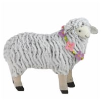 Northlight 32728977 13 in. White & Brown Plush Standing Sheep Spring Easter Figure