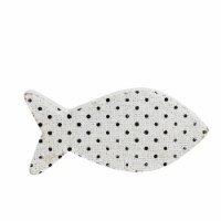 Northlight 32735181 9.8 in. Cape Cod Inspired Table Top Polka Dot Fish Decoration, White & Bl