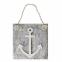 Northlight 32735186 7 in. Blue & White Cape Cod Inspired Anchor Wall Hanging Plaque