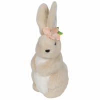 Northlight 11.5” Beige Plush Standing Easter Bunny Rabbit Girl Spring Tabletop Figurine