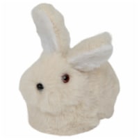 Northlight 4.75 White and Black Plush Sitting Easter Bunny Rabbit Spring Figure