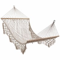 Northlight 32757220 55 x 78 in. Lattice Style Rope Hammock with Wooden Bars, White