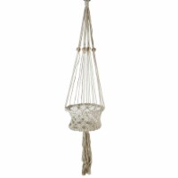 Northlight 32816586 43 in. Lattice Pattern Cotton Netting Decorative Planter Hanger, White