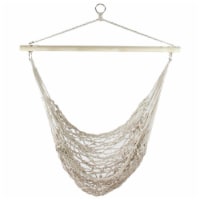 Northlight 32816644 39 x 43 in. Cotton Netting Hammock Chair with Wooden Bar, White